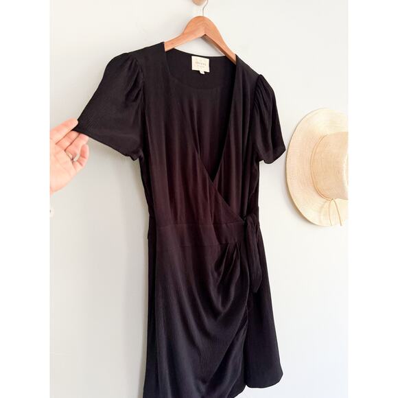 Sézane | Sezane | Robe Delhi Mini Wrap Dress in Black | Sz FR 38 / US Sz 6 - Picture 3 of 11